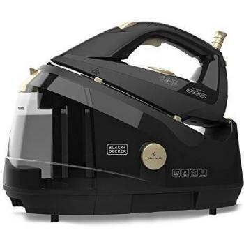 Black+Decker BXSS2400E Steam Generator Iron, 2400W, 7 Bar Pressure, Continuous Steam 130g/min, 2L Tank, Ceramic Soleplate, Quick Heating