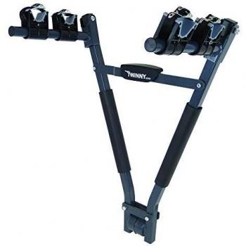 Portabicicletas Twinny Load Easy para 2 bicicletas, capacidad de carga de 30 kg, fabricado en acero, color negro
