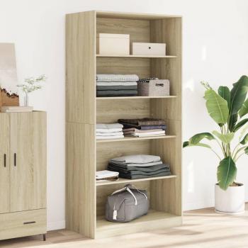 Armario de madera contrachapada color roble Sonoma 100x50x200 cm Marrón