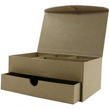 Décopatch BT025O - Un support en papier brun mâché 11x9x8 cm, Boite à bijoux