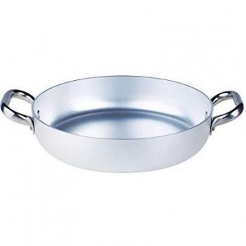Ollas Agnelli Pan de aluminio, con 2 asas en acero inoxidable, plata, 32 cm
