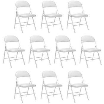 Pack 10 Sillas Plegables Acolchadas Blancas Thinia Home