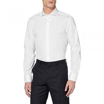 Hackett London Poplin Slim BC Camisa, Blanco