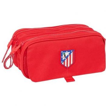 Portatodo Triple Big Atlético de Madrid, Estuche Infantil, Color Rojo, Dimensiones 21.5x8x10 cm, Ideal para Niños en Edad Escolar, Cómodo y Versátil, Calidad y Resistencia