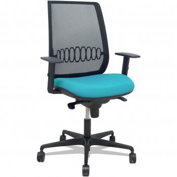 PIQUERAS Y CRESPO Alares 0B68R65 - Silla de Oficina Ergonómica, Mecanismo Sincro, Respaldo en Malla Negra, Asiento Acolchado