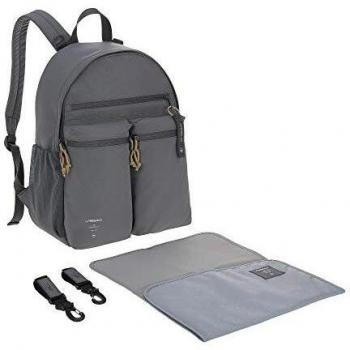 Mochila Cambiador LÄSSIG Urban Antracita con Matelas y Enganche para Poussette