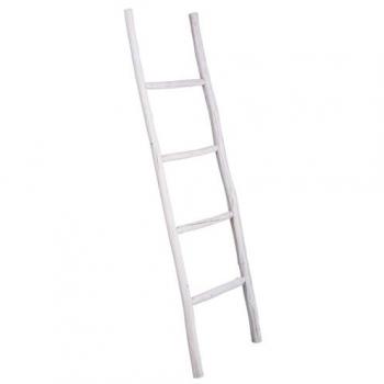Estantería Escalera de Madera de Abeto Blanca 3 Niveles 44 x 150 cm