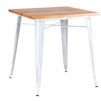Mesa Torix Cuadrada Madera Natural 70 cm - Blanco