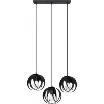 Lámpara colgante Tulos 3 luces negro