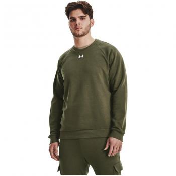 Under Armour Men's Rival Fleece Crew Sweatshirt - Casual, Athletic, Cotton, Multi-Sport, Khaki Green