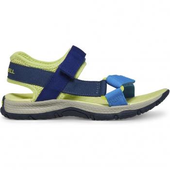 Sandalias de montaña Merrell Kahuna Web para niños, color azul y verde, talla 30