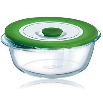 Pyrex Cook & Store - Recipiente redondo de vidrio 4 in 1 plus, con tapa, 20 cm, apto para microondas