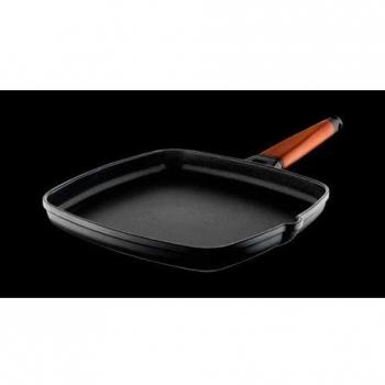 Castey - Asador Inducción 27 cm Mango Madera Cedro