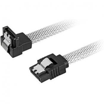 Cable SATA III 90° 30 cm Negro y Blanco 7-pines