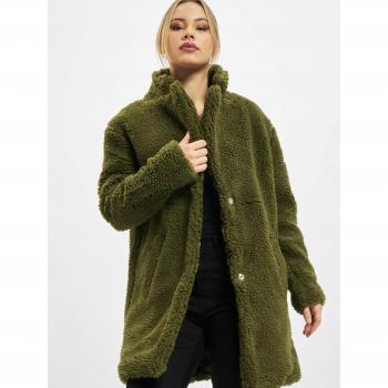 Women's Oversized Olive Sherpa Parka Coat