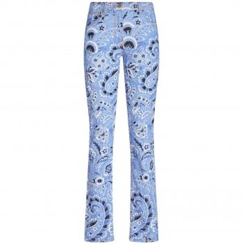 Etro Women's Slim-fit Printed Denim Jeans in Clear Blue | Size 28