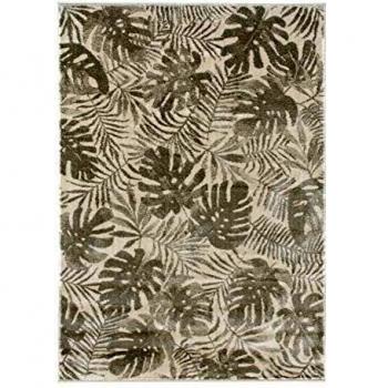 Alfombra de terciopelo para salón - Amazonia - Motivo jungla follaje tropical - 80 x 150 cm