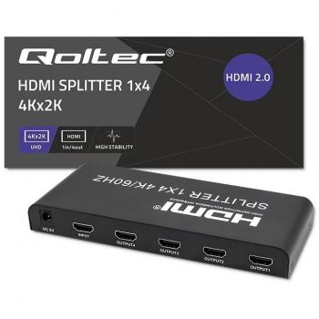 Divisor activo de señal HDMI Qoltec 51799 con soporte para resolución 4K x 2K a 60Hz