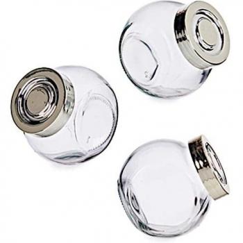 Vivalto S3606050 Set de 3 Botes Cristal con Tapa, 200 ml, Glass