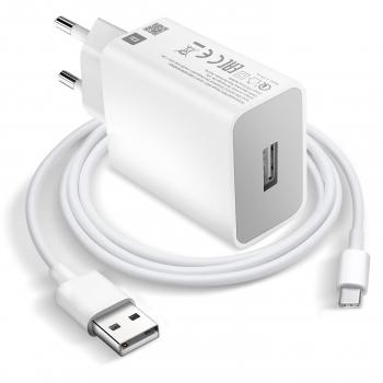 Cargador de pared USB 18W con cable USB-C MDY-10-EF Xiaomi Blanco