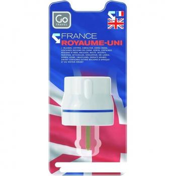 Adaptador de viaje de toma de corriente francesa a británica