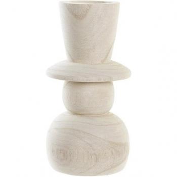 Jarrón de Paulownia Natural Marrón 14 x 14 x 27 cm