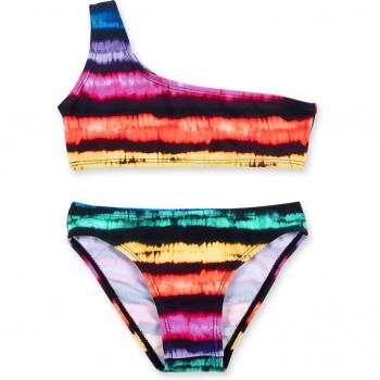 Bikini de niña asimétrico de rayas multicolor Tuc Tuc Summer Vibes