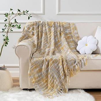 Battilo Knit Throw Ultra Soft Warm Sleeping Cover Blanket Rug for Bedroom Sofa Office and Living Room 60x 50