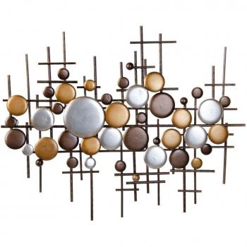 BB Home - Decoración de Pared Dorado Metal Plata 91,5 x 4,5 x 72 cm