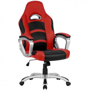 LANGRIA Silla Gaming Escritorio de Cuero de la Computadora, Giratorio de 360 Grados, Apoyabrazos Bien Acolchado, Respaldo Alto, Diseño Moderno y Ergonómico, Altura Ajustable,
