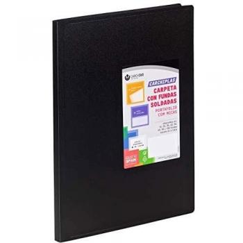 Carpeta 20 fundas soldadas a4 tapa flexible color negro carchiplas