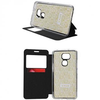 German Tech BQ Aquaris V Plus - Funda Carcasa Tipo Libro con función Soporte sin Solapa, Color Negro