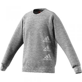 adidas Jg Mh Crew Sudadera, Niñas, brgrin/Blanco, 128