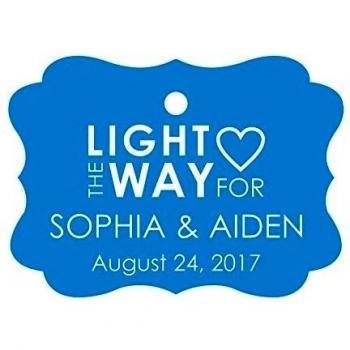 100 piezas de la luz del camino para colgar nombre personalizado etiquetas personalizadas etiquetas de papel de regalo de boda favor