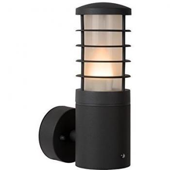 Aplique de Exterior Lucide Solid con Portalámpara Superior y Sensor de Crepúsculo IP54 - Antracita