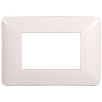 Placa de plástico blanca compatible con BTicino Matix - 3 módulos - serie Solar