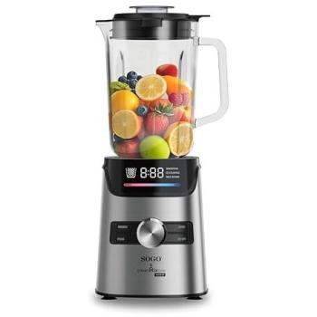 Batidora de Vaso Sogo 1400W con Jarra de Cristal 1.7L y Acero Inoxidable, 6 Velocidades y Función Pulse