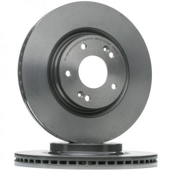 Discos de freno Brembo 09.D428.11 para eje delantero, compatibles con Hyundai Tucson, i30, Kona, Kauai y Kia Sportage, Niro, Ceed, Optima y Soul