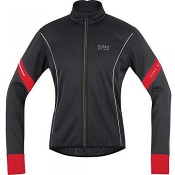 GORE BIKE WEAR Jacke Power 2.0 Soft Shell - Chaqueta de ciclismo para hombre, color negro / rojo, talla L