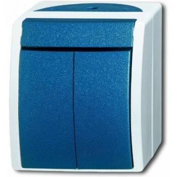 Interruptor Basculante en Serie Busch-Jaeger 2601/5 W-53 Ocean Gris/Verde, Montaje Superficial, IP44