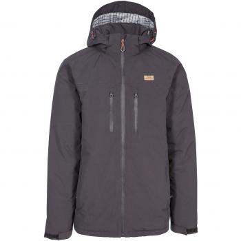 Trespass Chaqueta impermeable Toffit para hombre con capucha extraíble, Hombre, Chaqueta impermeable con capucha extraíble., MAJKRATR0003_DAGL, gris oscuro, L
