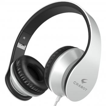 Crabot I65 Auriculares con Micrófono, Hi-Fi Deep Bass Auriculares,Auriculares de Diadema, plegable auriculares con cable de audio de 3,5 mm para PC/Iphone/Ipad /Samsung para niños y adultos