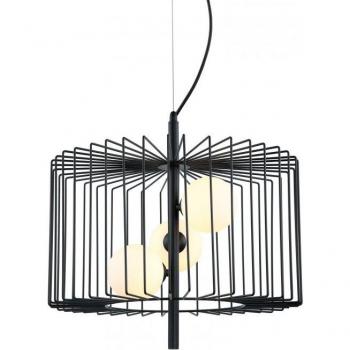 Lámpara colgante moderna Daren Black - Lámpara colgante negra de 3 luces con pantalla negra y blanca, tipo de bombilla G9