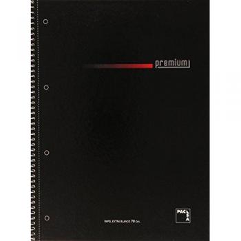 Cuaderno Serie Premium Tapa Extra Dura 70 g/m² A4 (210x297 mm) Microperforado 160 Hojas Cuadrícula 5x5 + Greca Negra Pacsa