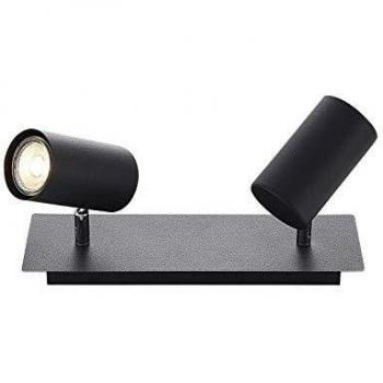 Foco de Techo Joffrey, 2 Luces, Negro, Metal, Dimmable para Sala y Comedor