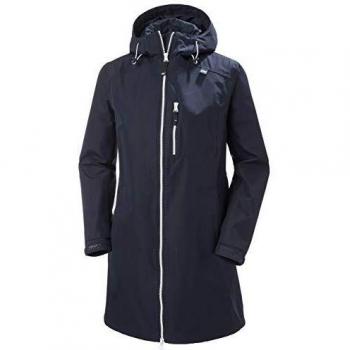 Helly Hansen Women's Long Belfast Waterproof Rain Jacket Navy Large