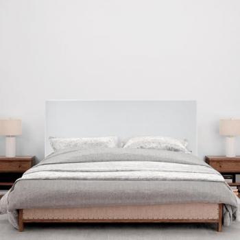 Cabecero de Polipiel o Tela Aqualine Liso hasta el Suelo Cabezal Tapizado Cama (160x120cm, Tela Blanco)