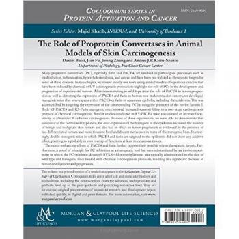 Papel de las Convertasas Proproteicas en Modelos Animales de Carcinogénesis Cutánea - Edición Rústica