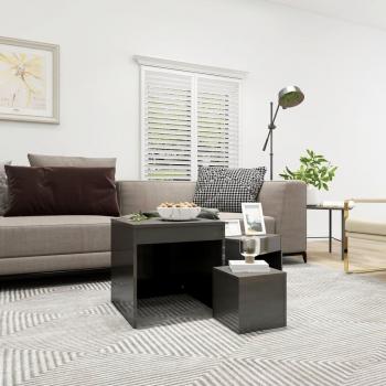 Mesa de sofá apilable 3 piezas de madera contrachapada en colores blanco, negro y gris, ideal como consola de entrada o mesita auxiliar para salón