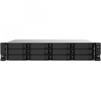 QNAP TS-1273AU-RP-8G 12-Bay NAS Storage Server with Dual 2.5GbE Ports in Black and Gray